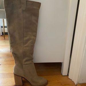 Oasis society grey/ brown suede slouchy boots never worn outside